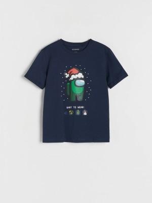 Reserved Among Us Christmas T-shirts Jungen Grau Blau | AUY-831974