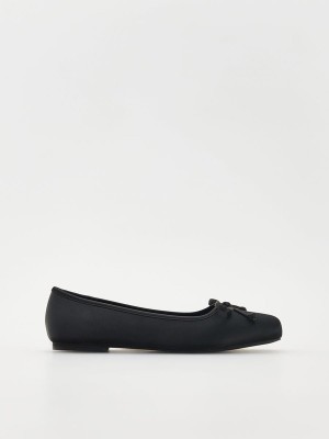 Reserved Ballerinasbow Detail Halbschuhe Damen Schwarz | RPT-463205