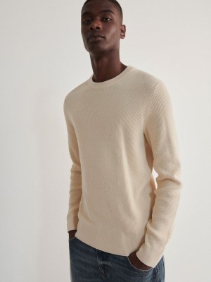 Reserved Baumwoll Pullover Herren Beige | YOS-318405