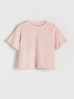 Reserved Baumwoll T-wash Effect T-shirts Mädchen Rosa | ILP-870546