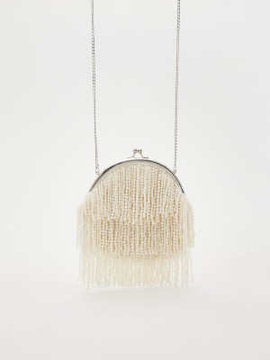 Reserved Beaded Mini Taschen Damen Weiß | AOD-372091