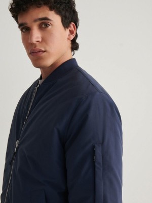 Reserved Bomber Jacken Herren Grau Blau | IDM-051342