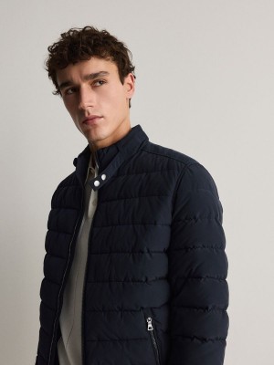 Reserved Bomber Jacken Herren Navy | SBZ-178495