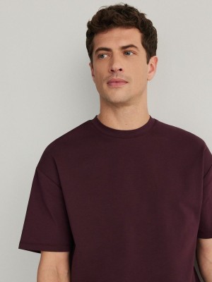 Reserved Boxy T-shirts Herren Bordeaux | ASQ-307428