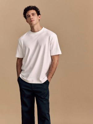 Reserved Boxy T-shirts Herren Weiß | JIV-637924