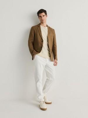 Reserved Chino Slim Hosen Herren Weiß | IVT-562049