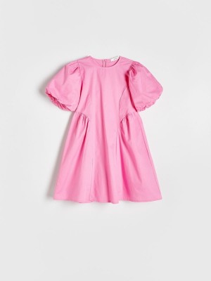 Reserved Cottonpuff Sleeves Kleid Mädchen Rosa | TDA-935421