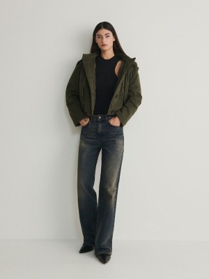 Reserved Cropped Jacken Damen Grün | JZT-453128