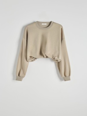 Reserved Cropped Sweatshirts Damen Grün | QTH-507189