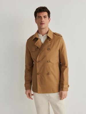 Reserved Double-breasted Trench Mäntel Herren Braun | ZXQ-521460