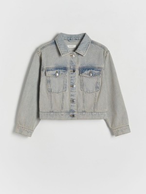 Reserved Faded Denim Jacken Mädchen Blau | FVI-729516