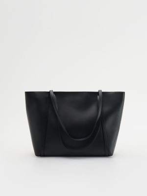 Reserved Faux Leder Taschen Damen Schwarz | HUI-018273