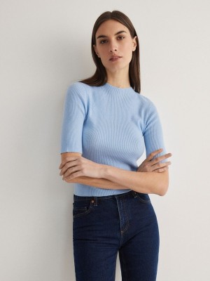 Reserved Gestreift Pullover Damen Hellblau | BYO-374295