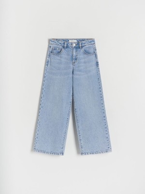 Reserved High Taille Weite Leg Jeans Mädchen Blau | UNG-175839