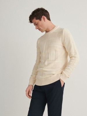 Reserved Jumper In Textured Knit Pullover Herren Beige | GVZ-513069