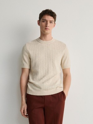 Reserved Jumper In Textured Knit Pullover Herren Beige | QNI-983524