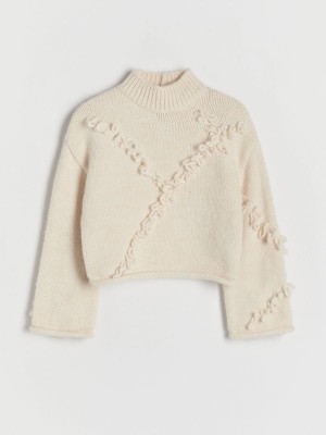 Reserved Jumperfringes Pullover Mädchen Weiß | PYQ-952461