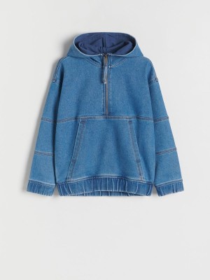 Reserved Long Denim Mit Kapuze Pullover Jungen Blau | ECX-518032