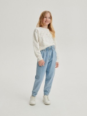 Reserved Openwork Pullover Mädchen Weiß | PDJ-407139