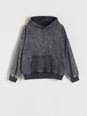 Reserved Oversize Sweatwash Effect Pullover Jungen Dunkelgrau | NTV-685473