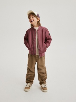 Reserved Oversized Bomber Jacken Jungen Lila | EOG-412865