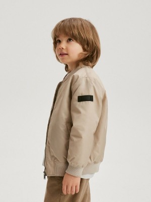 Reserved Oversized Bomber Jacken Jungen Beige | TAL-921504