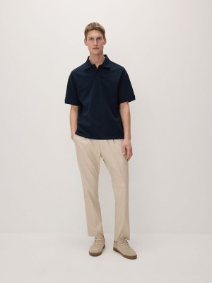 Reserved Oversized Polo Shirts Herren Navy | BSY-417360