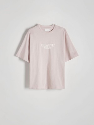 Reserved Oversized T-print T-shirts Herren Rosa | ASI-415780