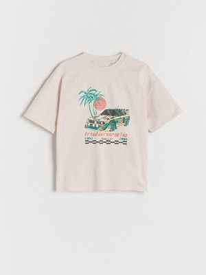 Reserved Oversized T-shirts Jungen Beige | XBV-531824