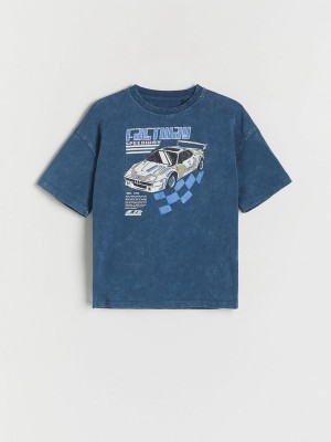 Reserved Oversized T-shirts Jungen Navy | GCT-946308