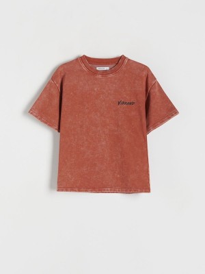 Reserved Oversized T-wash Effect T-shirts Jungen Bordeaux | QDZ-937504