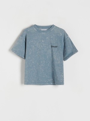 Reserved Oversized T-wash Effect T-shirts Jungen Helltürkis | SJM-304196