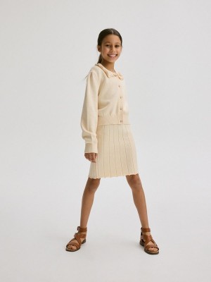 Reserved Pleats Kleid Mädchen Beige | AHR-672950