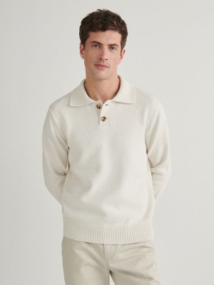 Reserved Polo Pullover Herren Weiß | FWD-689512