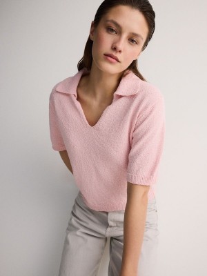 Reserved Polo Stylen Jersey Hemd Damen Rosa | VJK-493658