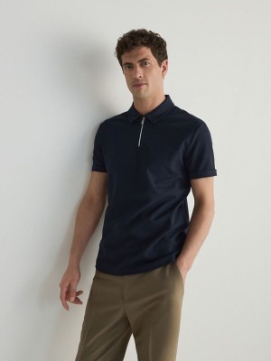 Reserved Regular Fit Polo Shirts Herren Navy | LEA-960183