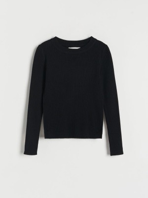 Reserved Rib Knit Pullover Mädchen Schwarz | YTZ-297806