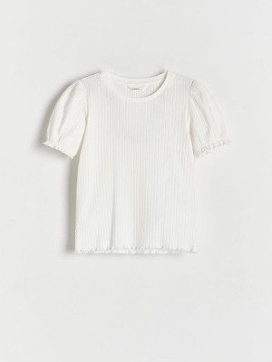 Reserved Rib Knit T-shirts Mädchen Weiß | ZUE-160524