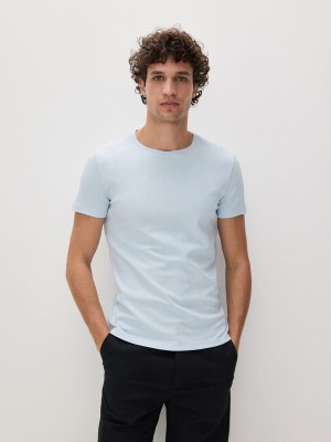 Reserved Slim Fit T-shirts Herren Blau | ZTO-540968