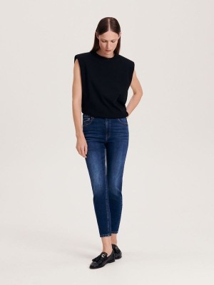 Reserved Slim Push Up Jeans Damen Navy | PWU-607542