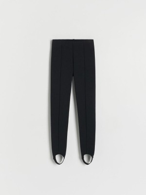 Reserved Stirrup Leggings Hosen Mädchen Schwarz | JMF-918074