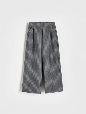 Reserved Stripe Weite Leg Hosen Mädchen Dunkelgrau | JNE-759312