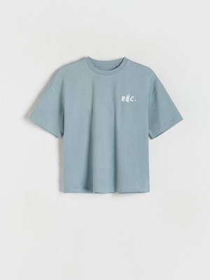 Reserved T-print T-shirts Jungen Blau | TVH-547930