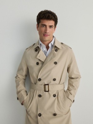 Reserved Trench With Mäntel Herren Beige | WCE-903874