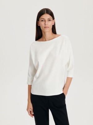 Reserved Viscose Rich Top Pullover Damen Weiß | DTY-652037