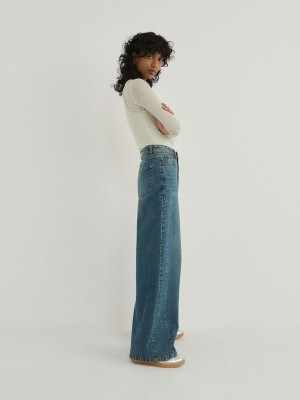 Reserved Weite Leg Jeans Damen Türkis | WPG-298307