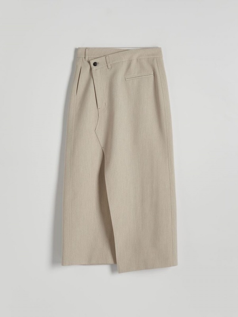 Reserved Asymmetric Detail Röcke Damen Beige | DSO-318952