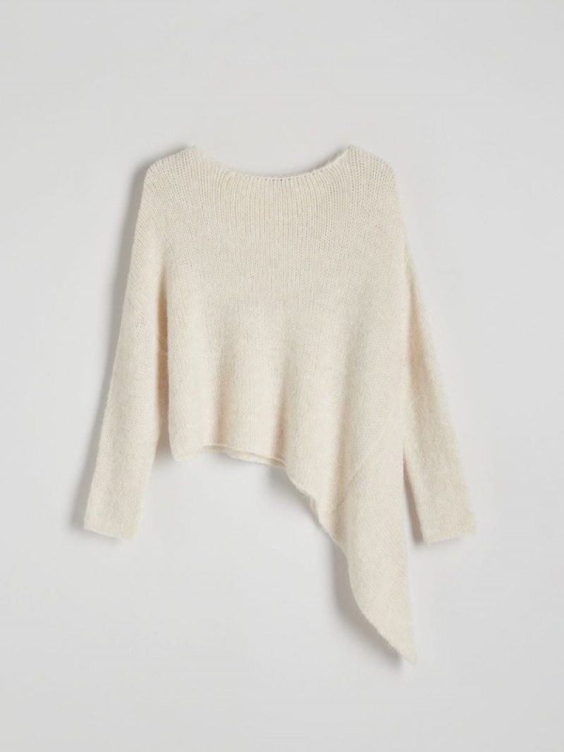 Reserved Asymmetrical Pullover Damen Beige | HDU-796230