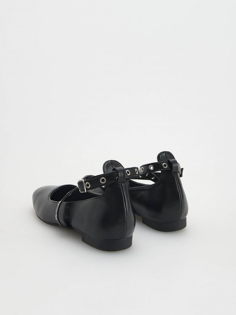 Reserved Ballerinas Schuhe Mädchen Schwarz | ZUB-567280