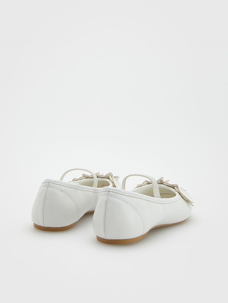 Reserved Ballerinas Schuhe Mädchen Weiß | JUC-327604